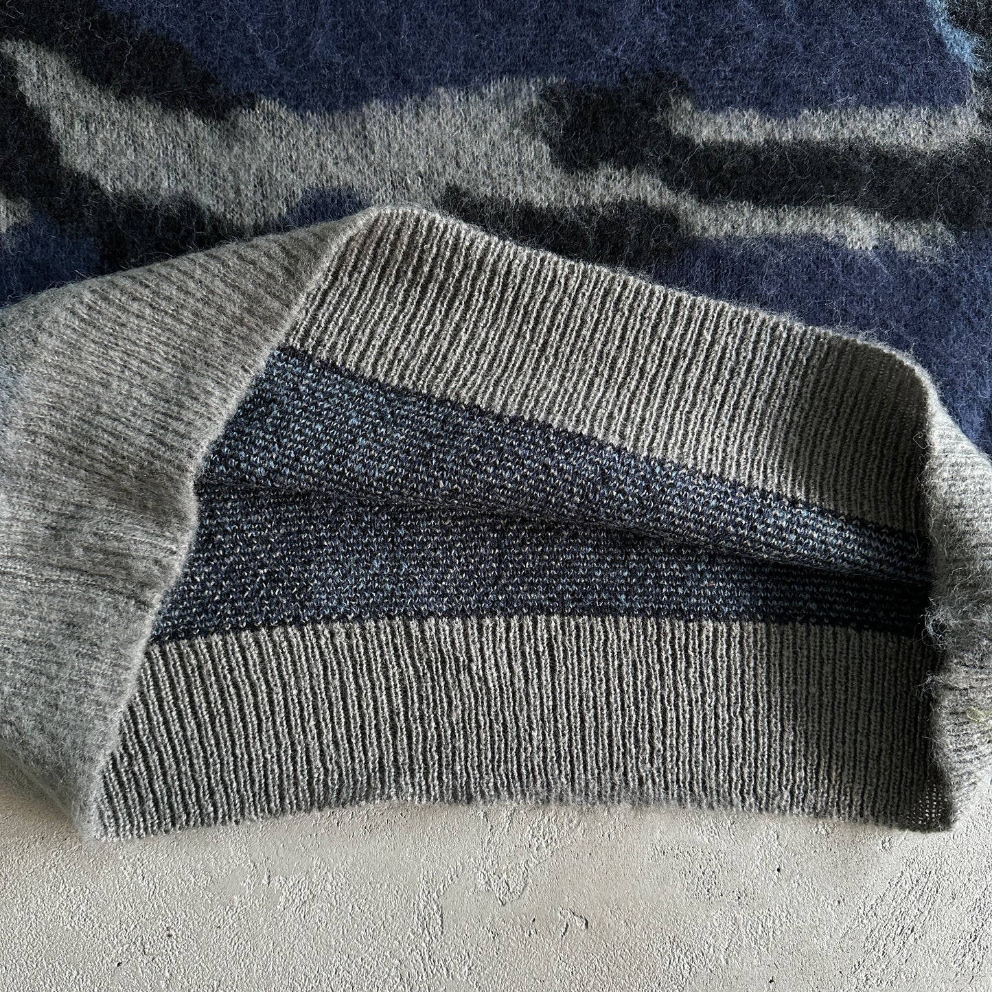 Corteiz Mohair Knit Sweater Ocean Camo