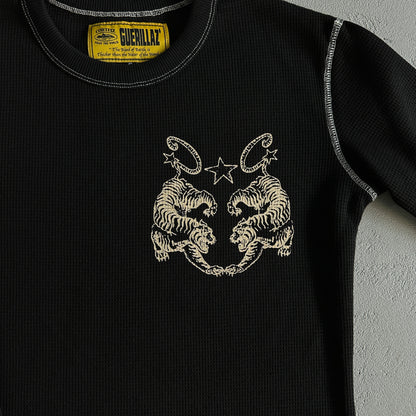 Corteiz Tiger Waffle Longsleeve Black
