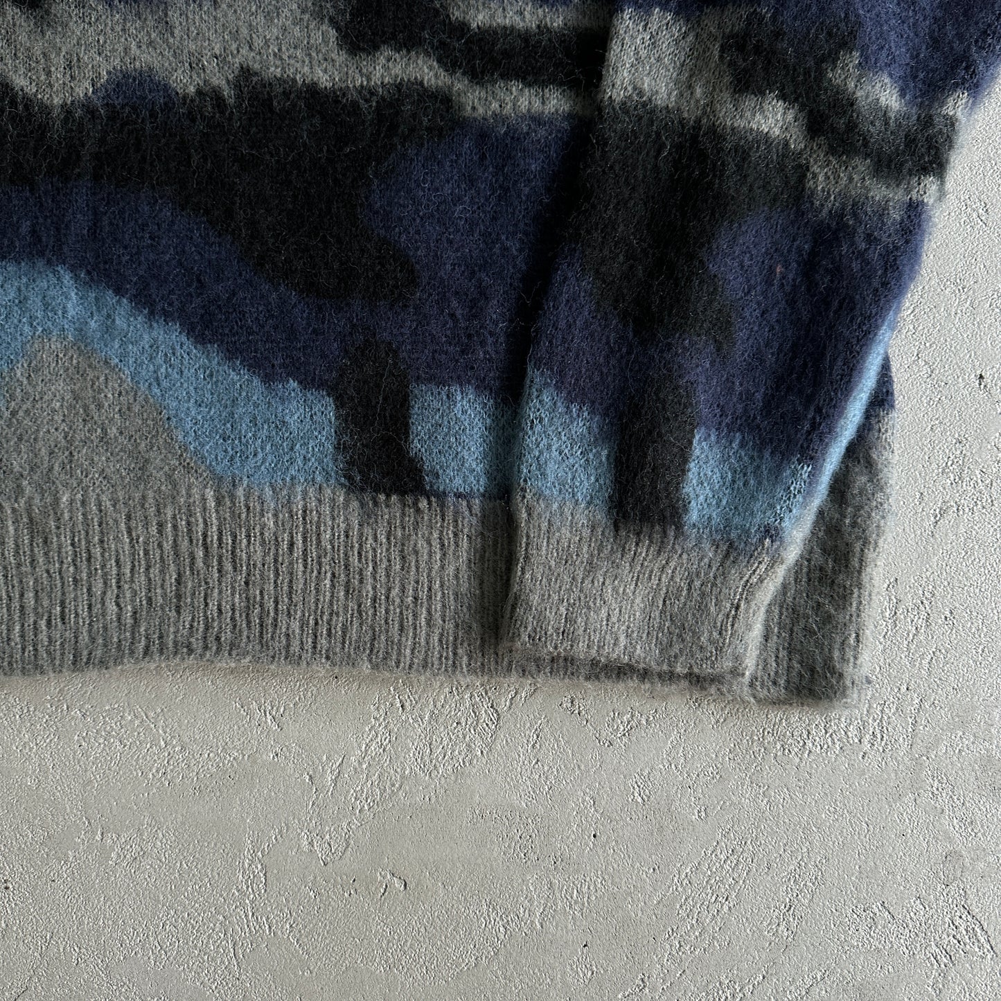 Corteiz Mohair Knit Sweater Ocean Camo