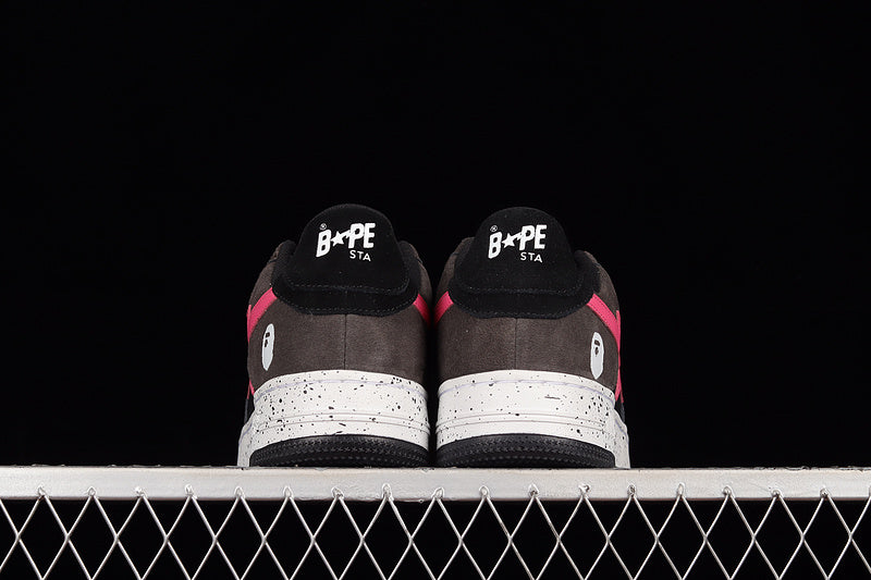 A Bathing Ape Bape Sta Black Grey Pink Suede