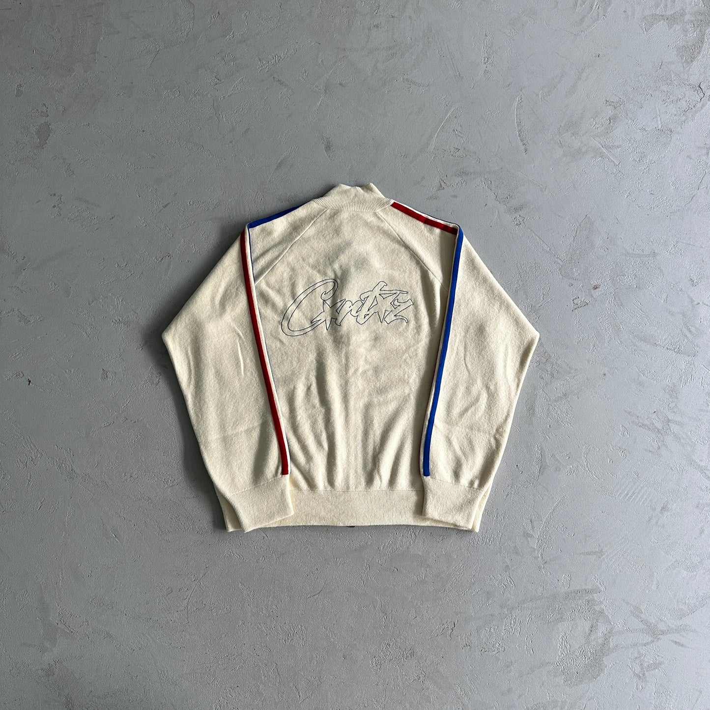 Corteiz Knit-Zip Up Fleece Cream