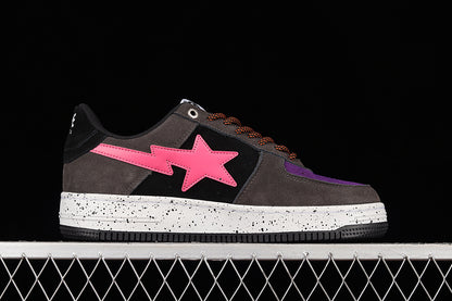 A Bathing Ape Bape Sta Black Grey Pink Suede